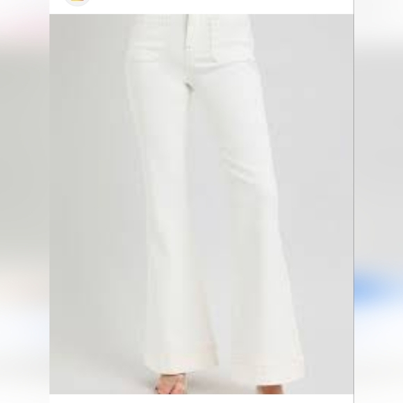 Annie Wear Decorative Seams Wide Leg Jeans